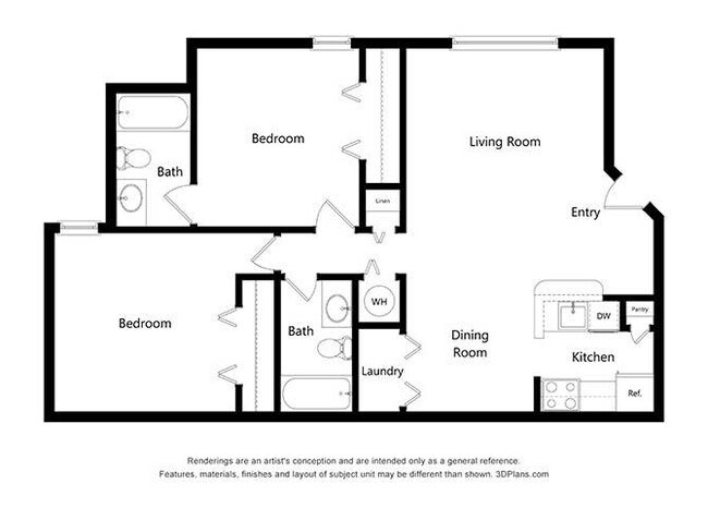 Two Bedroom 0836 floor plan